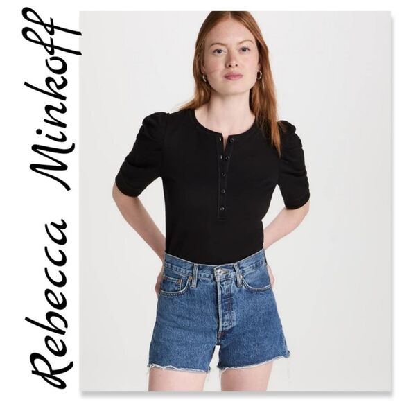 NWT Rebecca Minkoff Janine S/S Henley - Picture 1 of 9